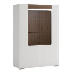 Toronto Low Glazed 2 Door Display Cabinet with Internal Shelves (inc. Plexi Lighting)