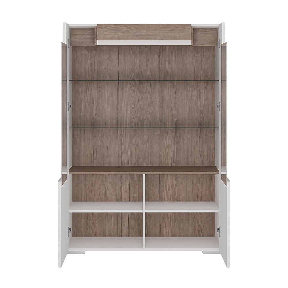Toronto Low Glazed 2 Door Display Cabinet with Internal Shelves (inc. Plexi Lighting) - Image 4