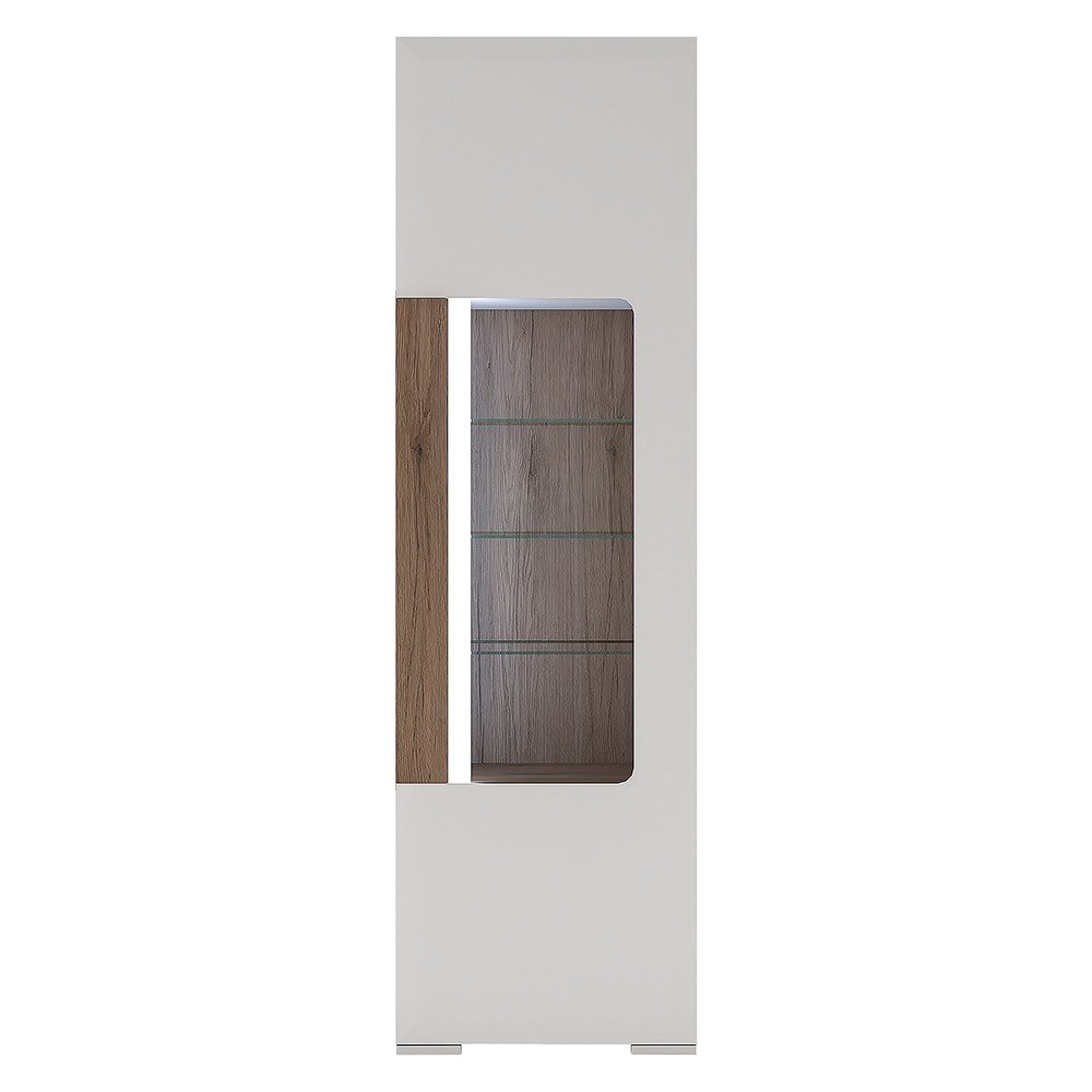 Toronto Tall Narrow Glazed Display Cabinet with Internal Shelves (inc. Plexi Lighting) - Image 3
