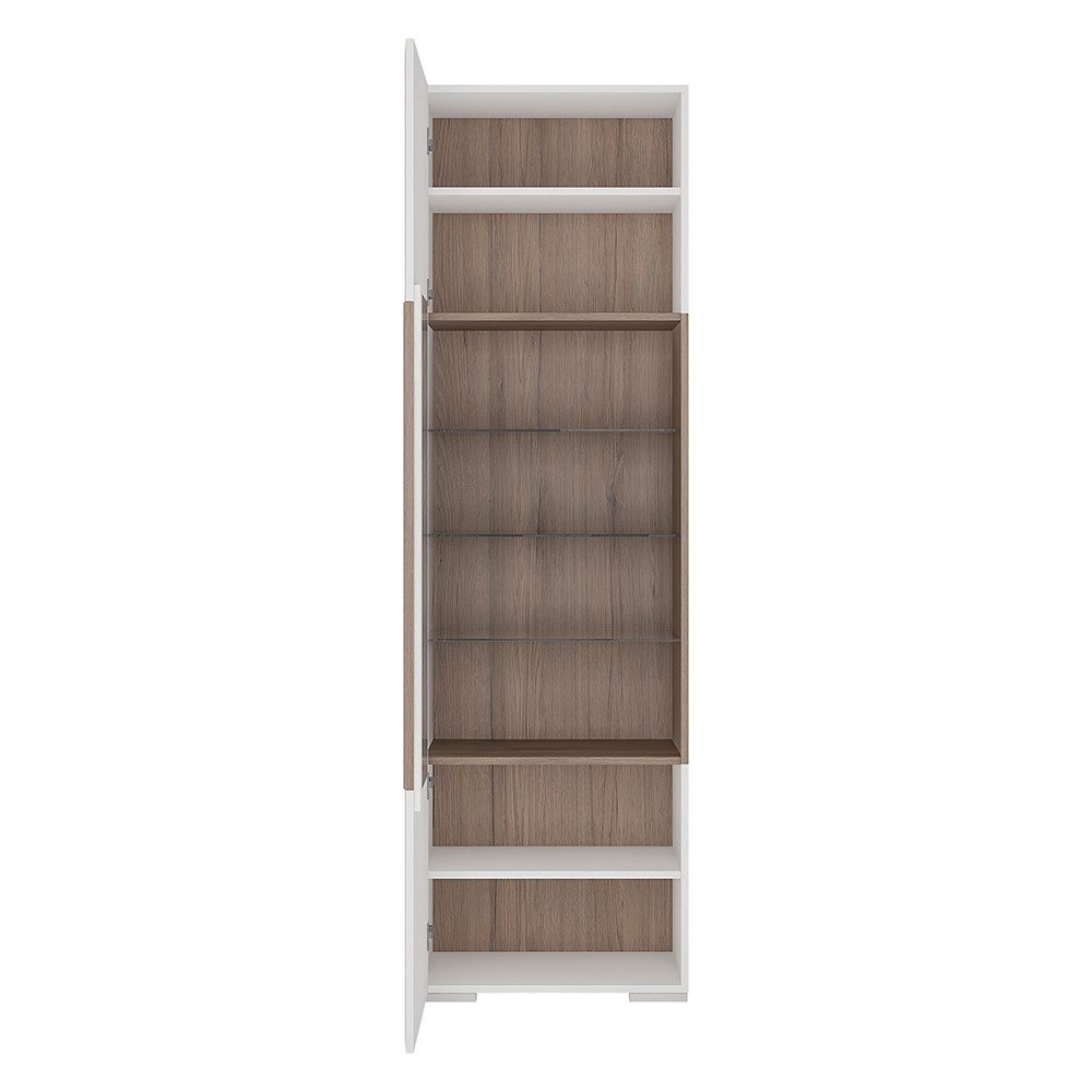 Toronto Tall Narrow Glazed Display Cabinet with Internal Shelves (inc. Plexi Lighting) - Image 4