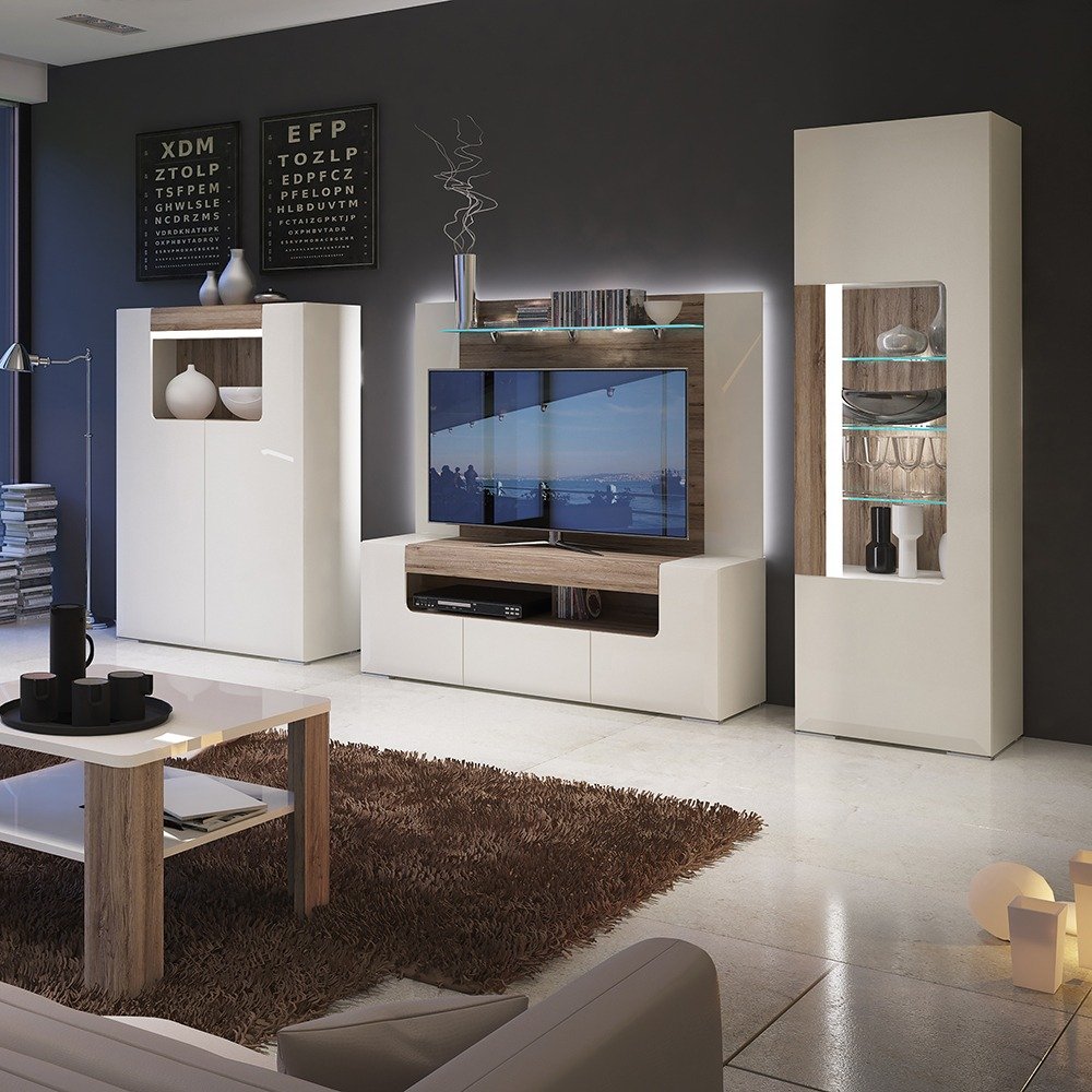 Toronto Tall Narrow Glazed Display Cabinet with Internal Shelves (inc. Plexi Lighting) - Image 6