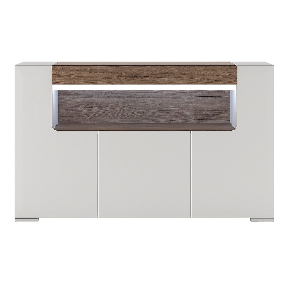 Toronto 3 Door Sideboard with open shelving (inc. Plexi Lighting) - Image 3