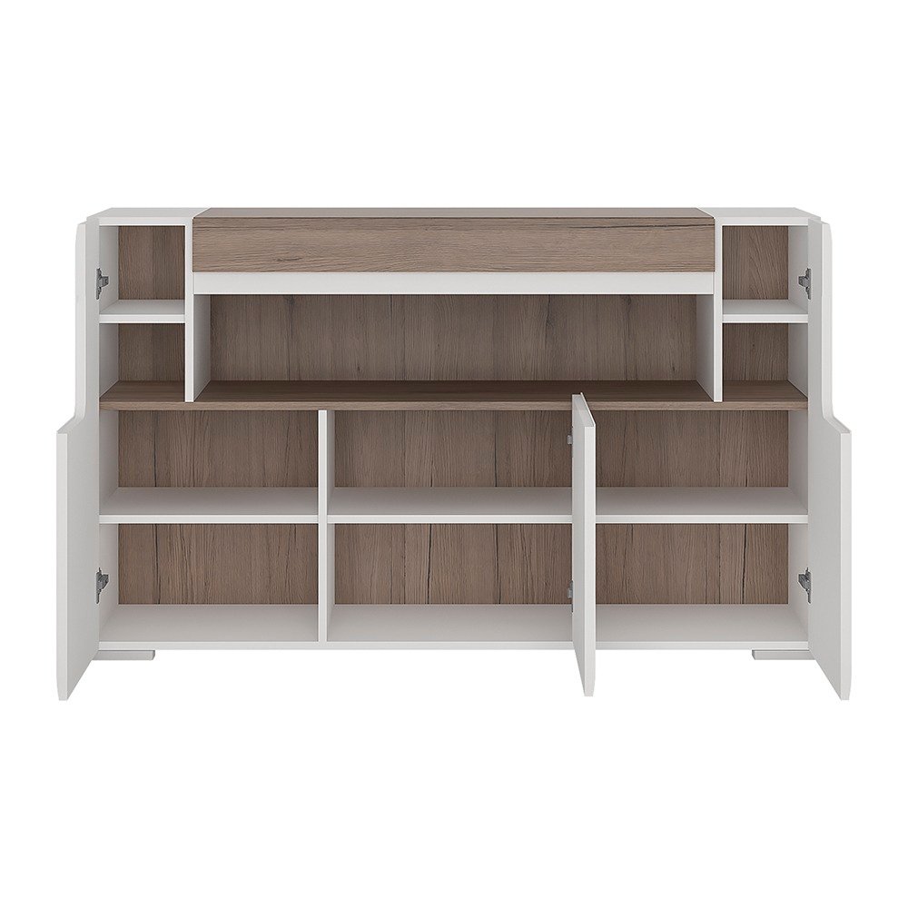 Toronto 3 Door Sideboard with open shelving (inc. Plexi Lighting) - Image 4