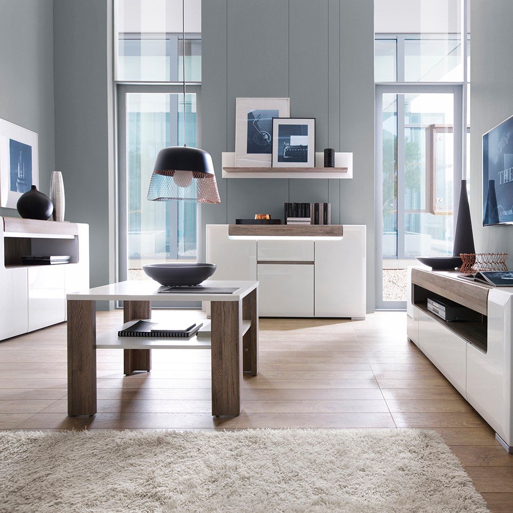 Toronto 3 Door Sideboard with open shelving (inc. Plexi Lighting) - Image 5