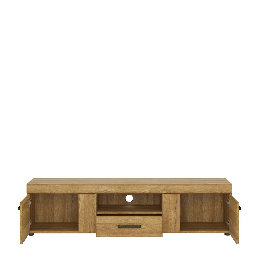 Cortina 2 Door 1 Drawer Wide TV Cabinet in Grandson Oak - Image 3