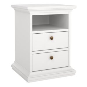 Paris Bedside 2 Drawers in White