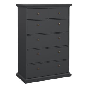 Paris Chest of 6 Drawers in Matt Grey