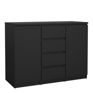 Naia Sideboard 4 Drawers 2 Doors in Black Matt