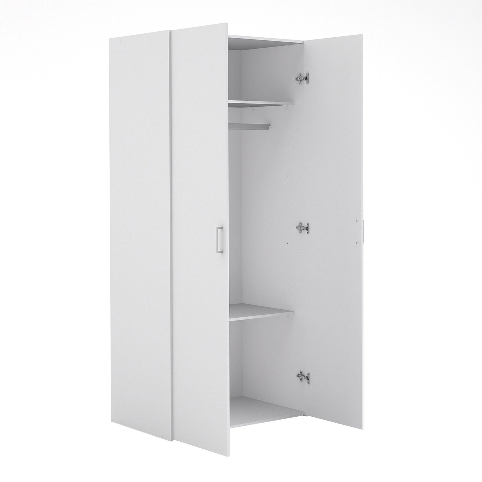 Space Package - Bedside 1 Drawer + Chest of 3 Drawers + Wardrobe with 2 Doors in White - Image 12