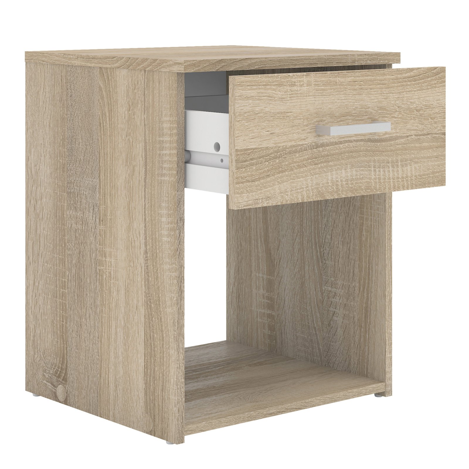 Space Package - Bedside 1 Drawer + Chest of 3 Drawers + Wardrobe with 2 Doors + 1 Drawer in Oak - Image 4