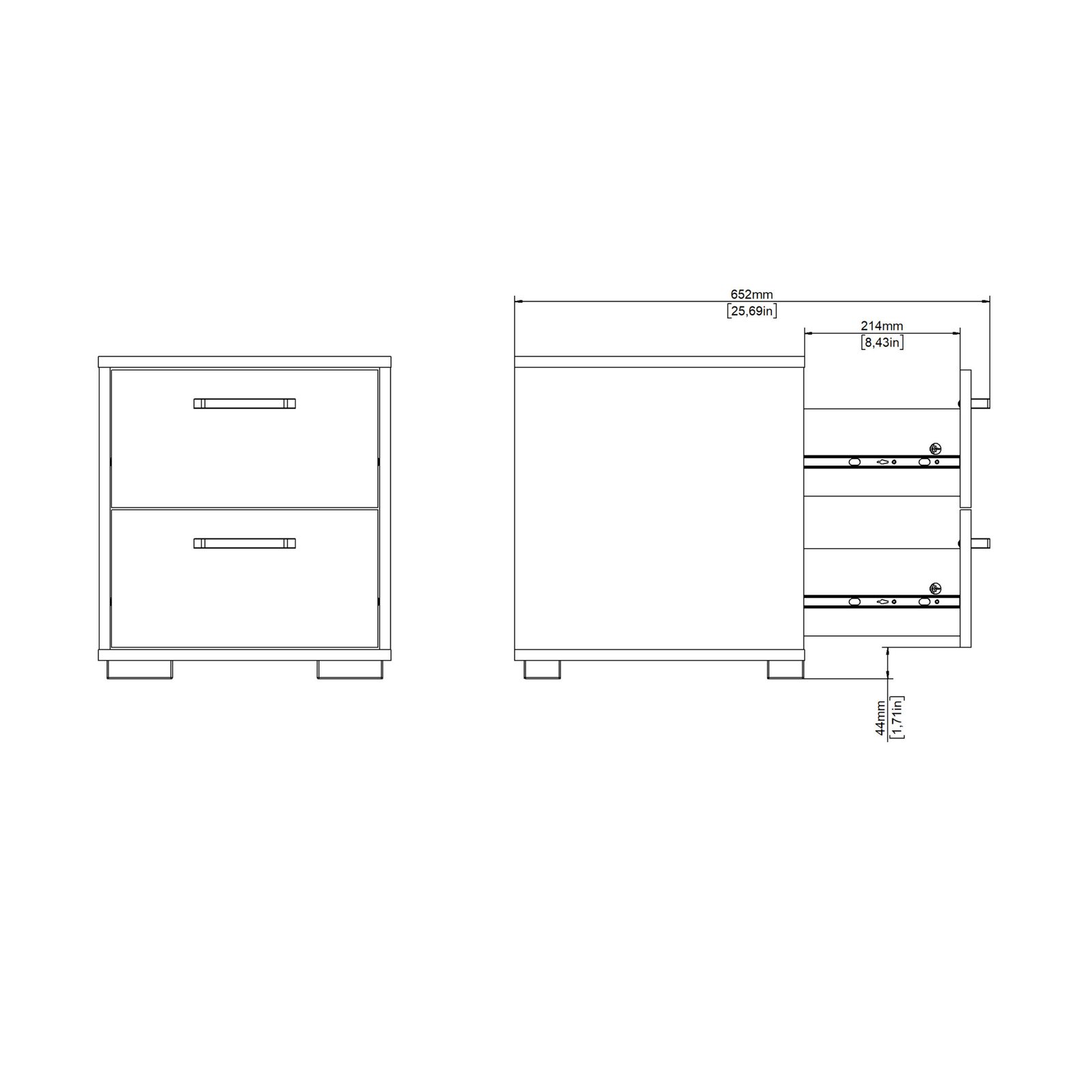 Sofia Nightstand 2 drawers White - Image 15