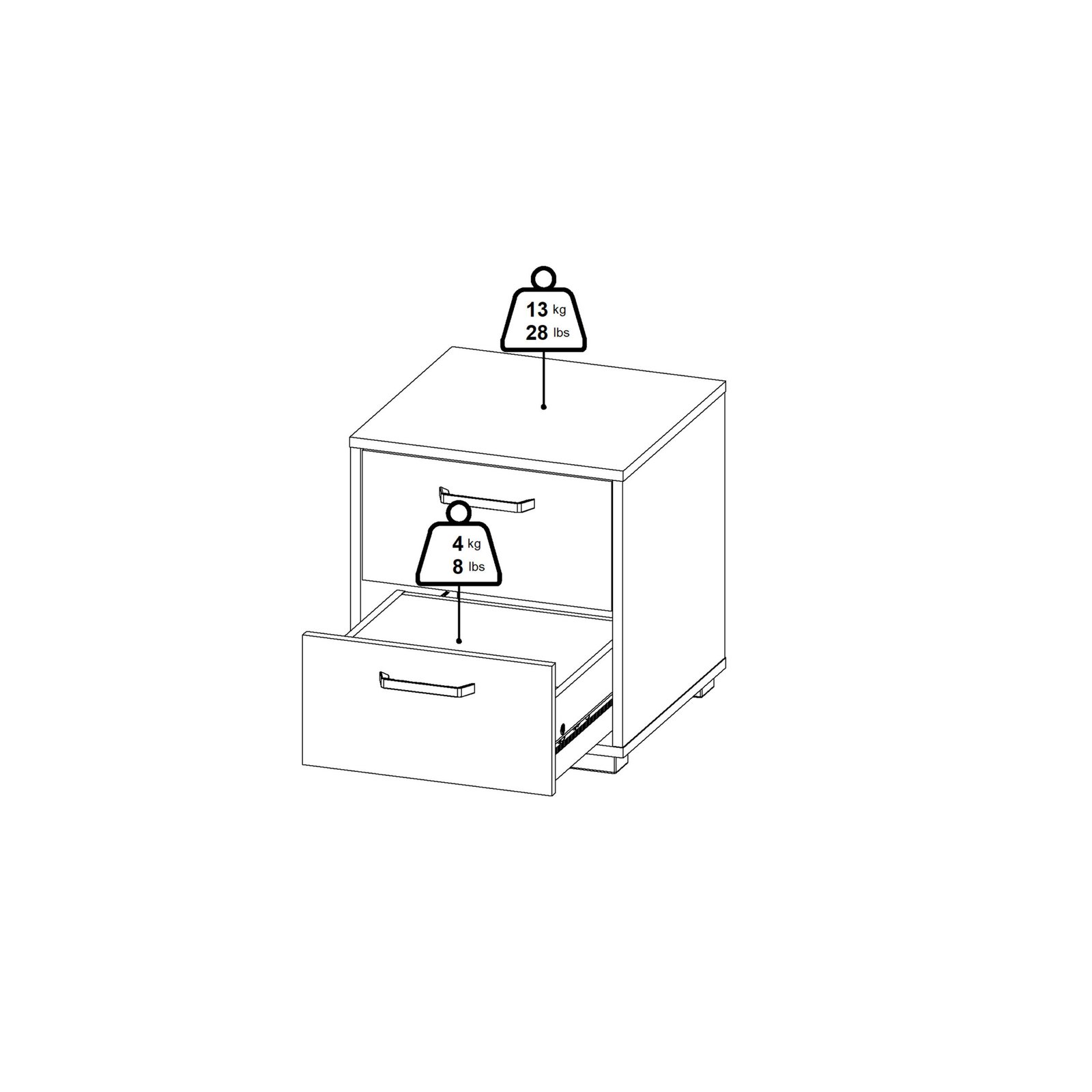 Sofia Nightstand 2 drawers White - Image 16