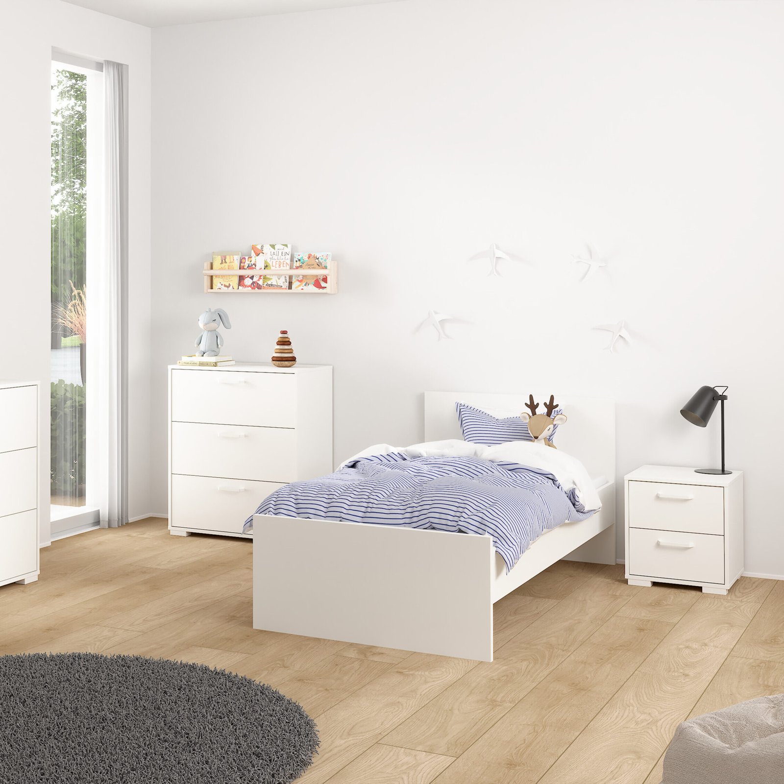 Sofia Nightstand 2 drawers White - Image 8