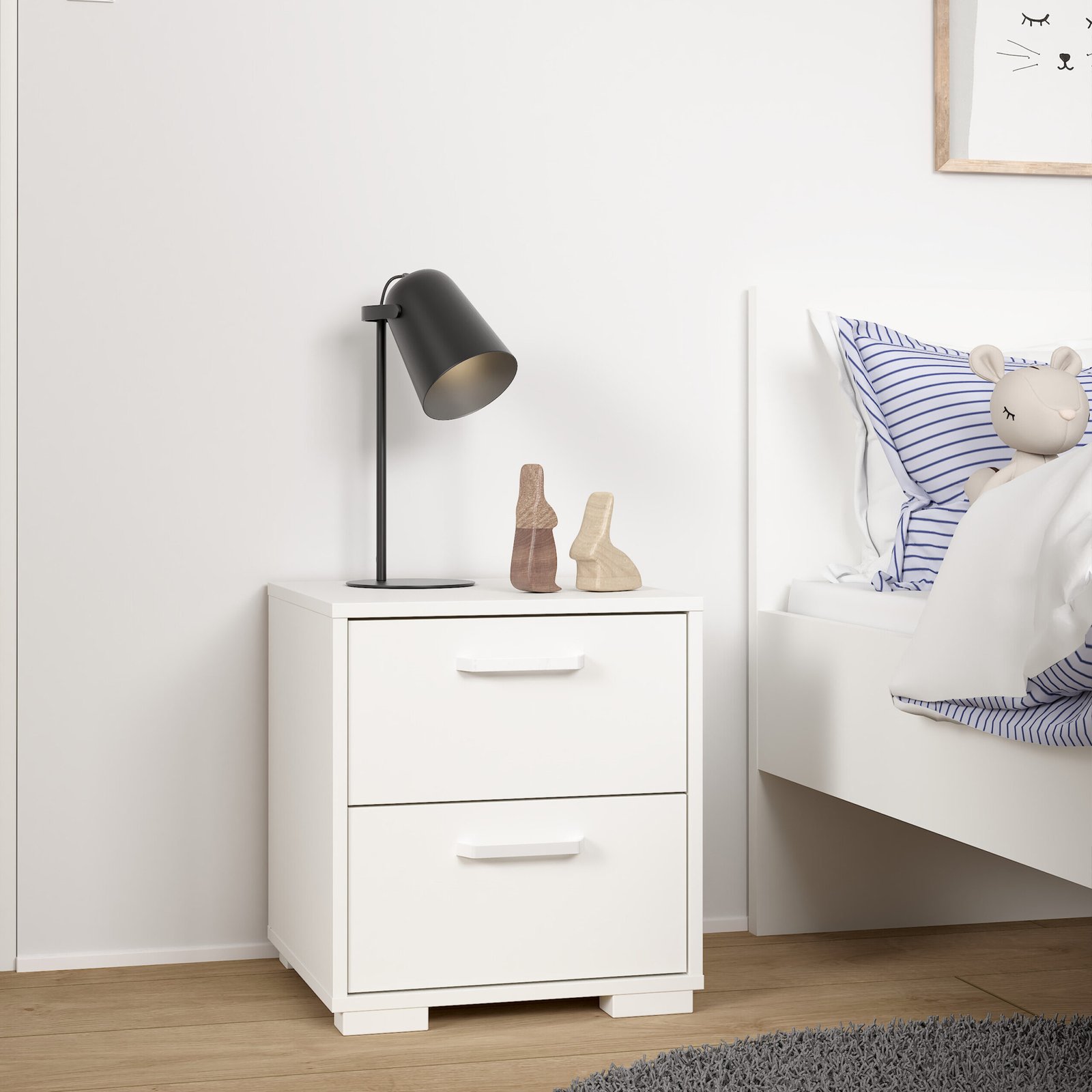 Sofia Nightstand 2 drawers White - Image 2
