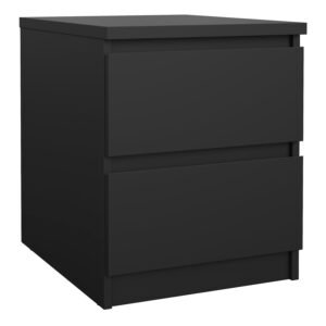 Naia Bedside 2 drawers in Matt Black