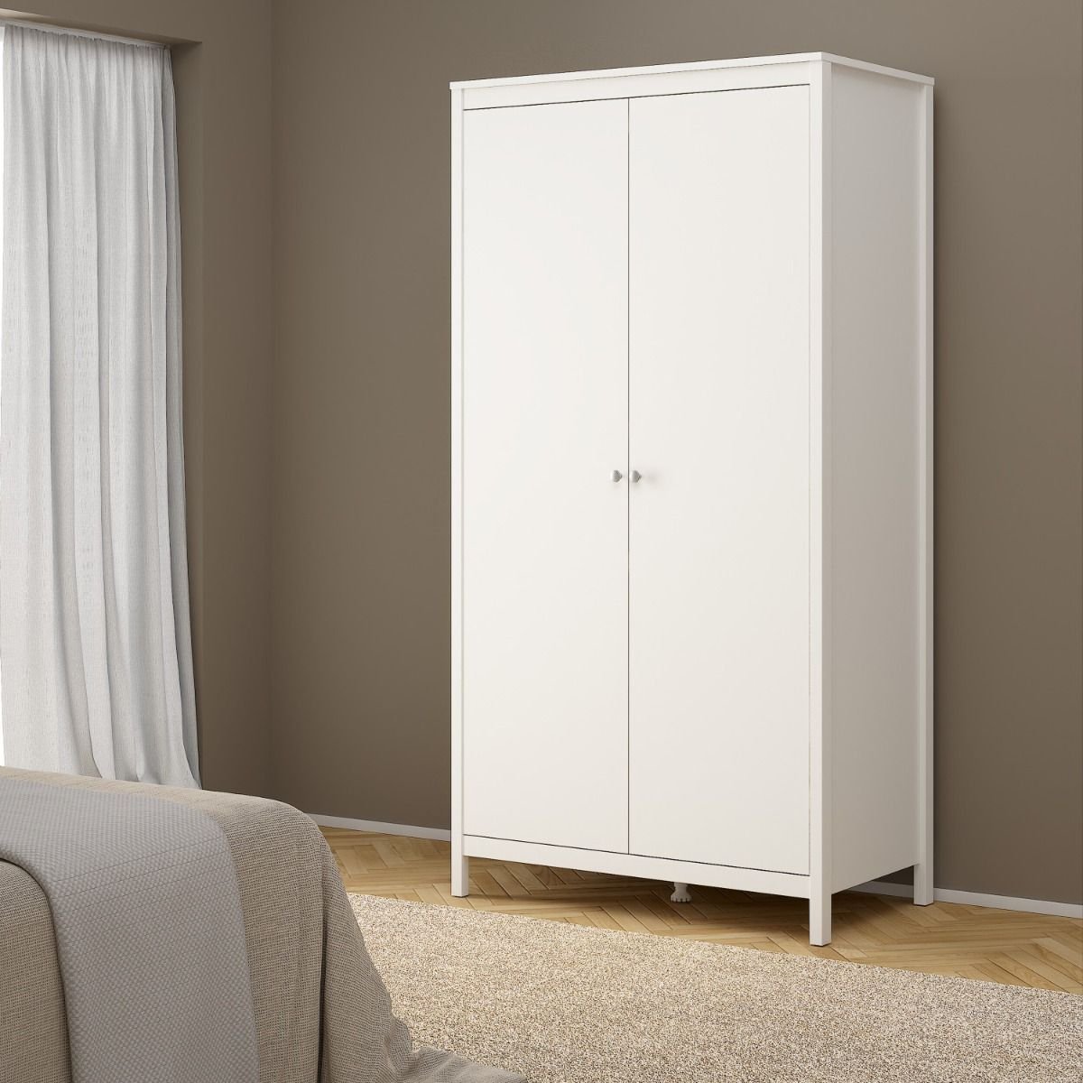 Madrid Wardrobe with 2 Doors in White - Image 2
