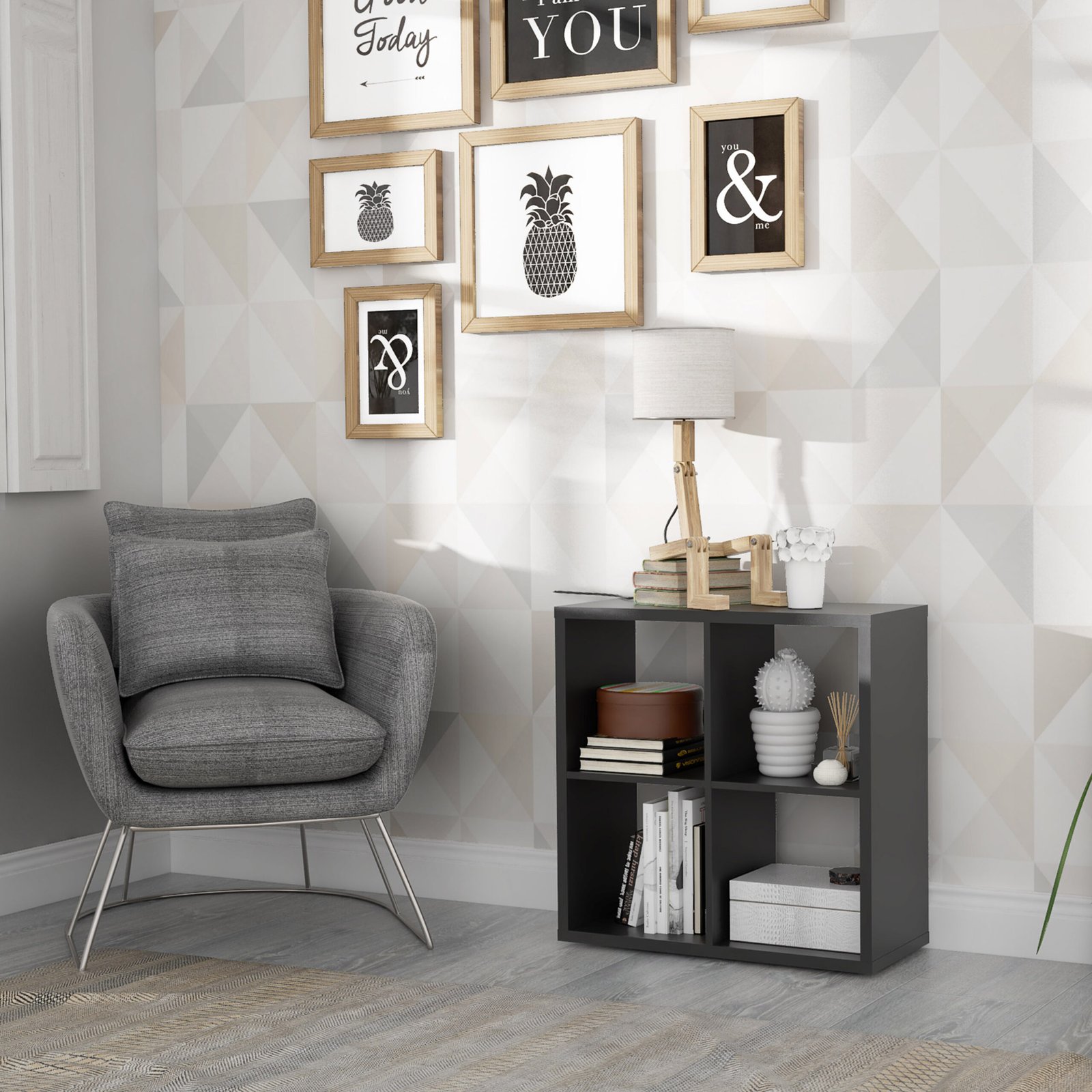 Mauro 2x2 Storage Unit in Matt Black - Image 2