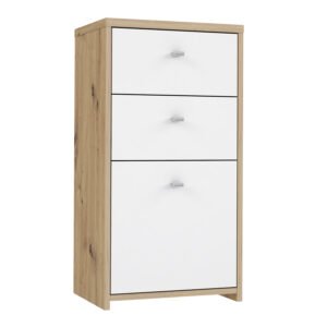 Best Chest Storage Cabinet 2 Drawers 1 Door in Artisan Oak/White