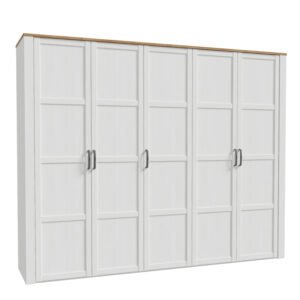 Bohol 5 Door Wardrobe in Riviera Oak/White