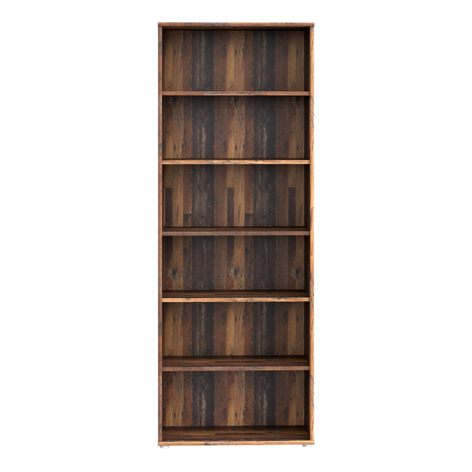 Essential Wide 5 Shelf Bookcase in Vintage Oak - Image 3