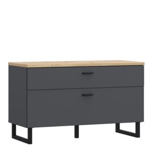 Klara TV Unit with 1 Drawer 1 Flip Door in Grey and Oak