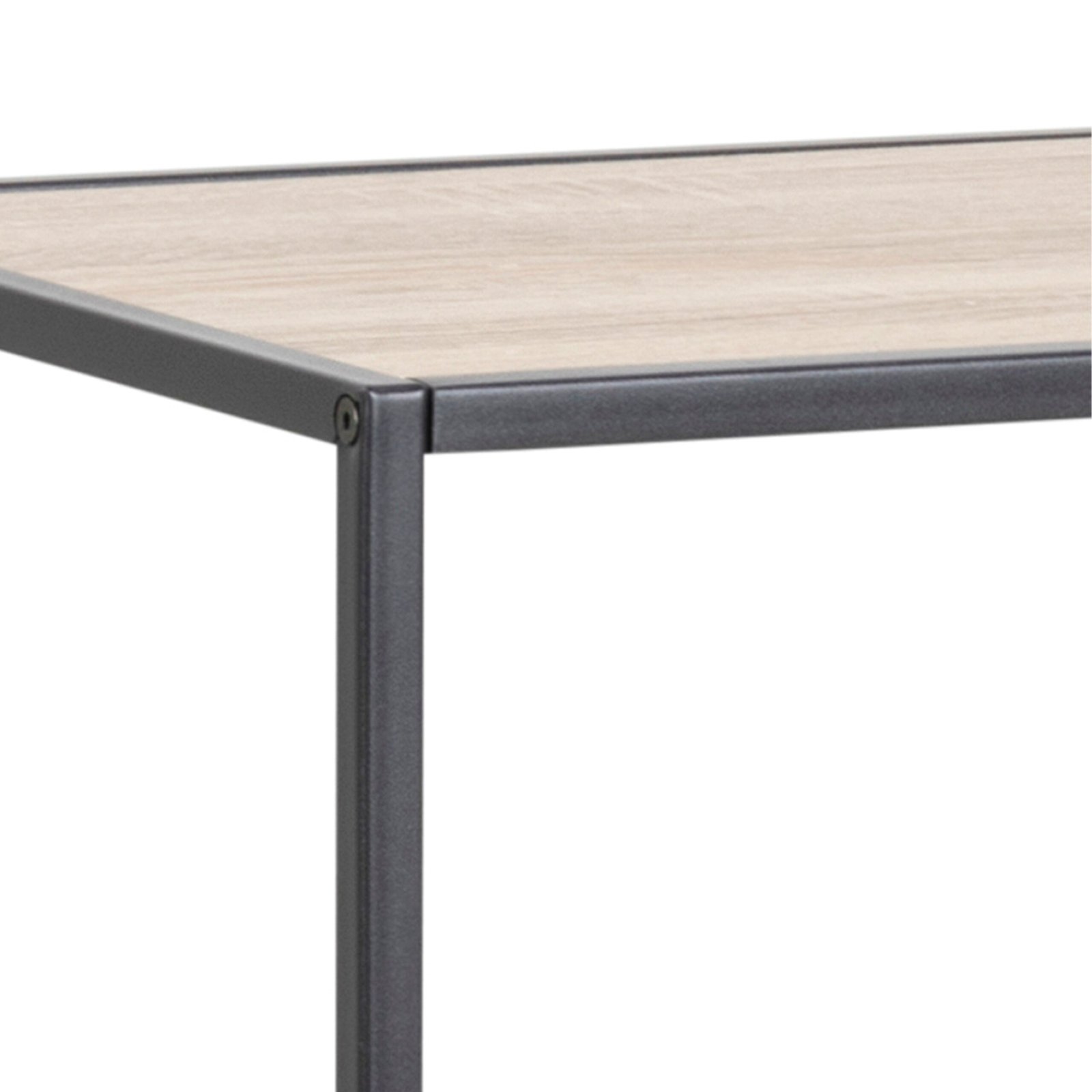 Seaford Wide Black Metal Bookcase with 4 Sonoma Oak Shelves - Image 5