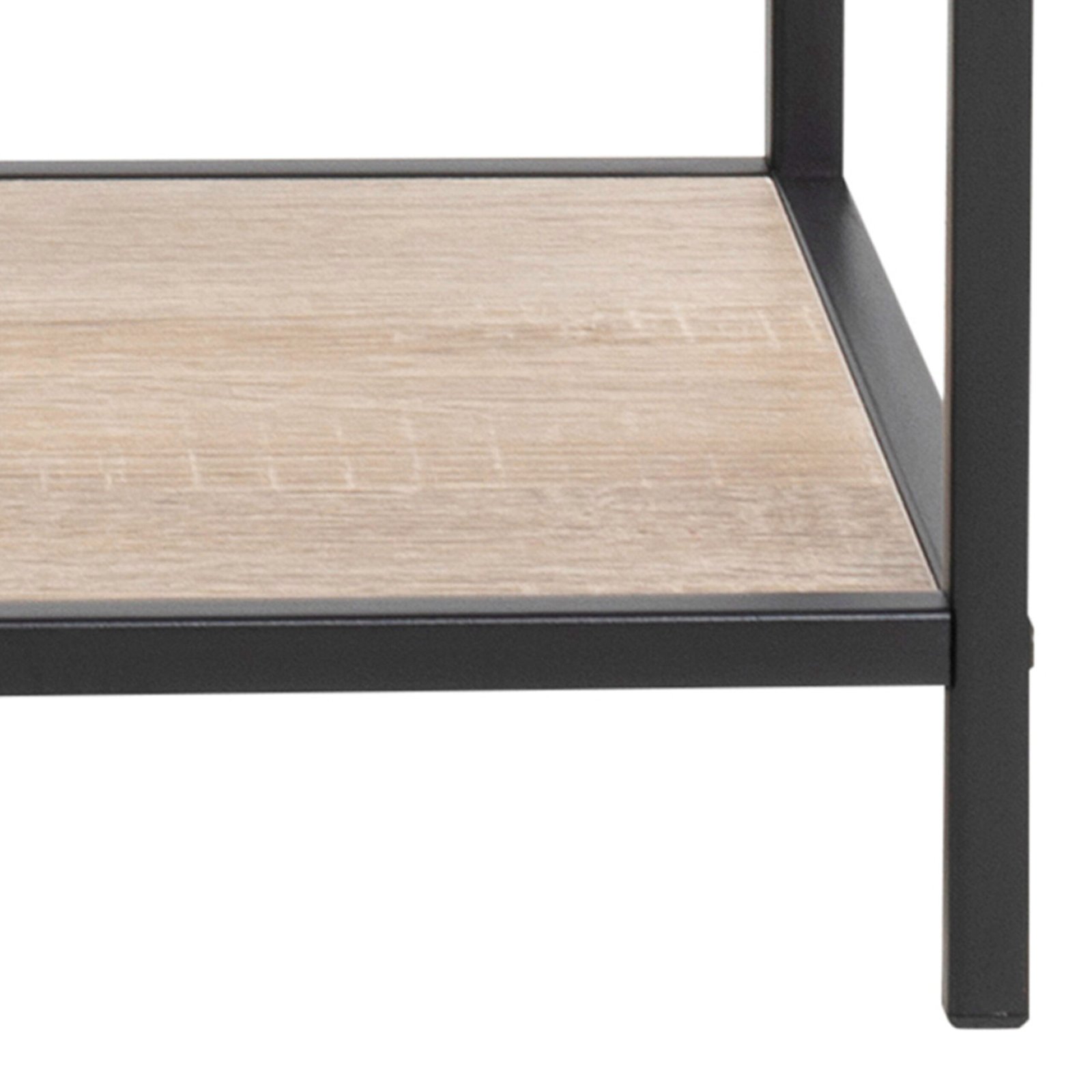 Seaford Wide Black Metal Bookcase with 4 Sonoma Oak Shelves - Image 6