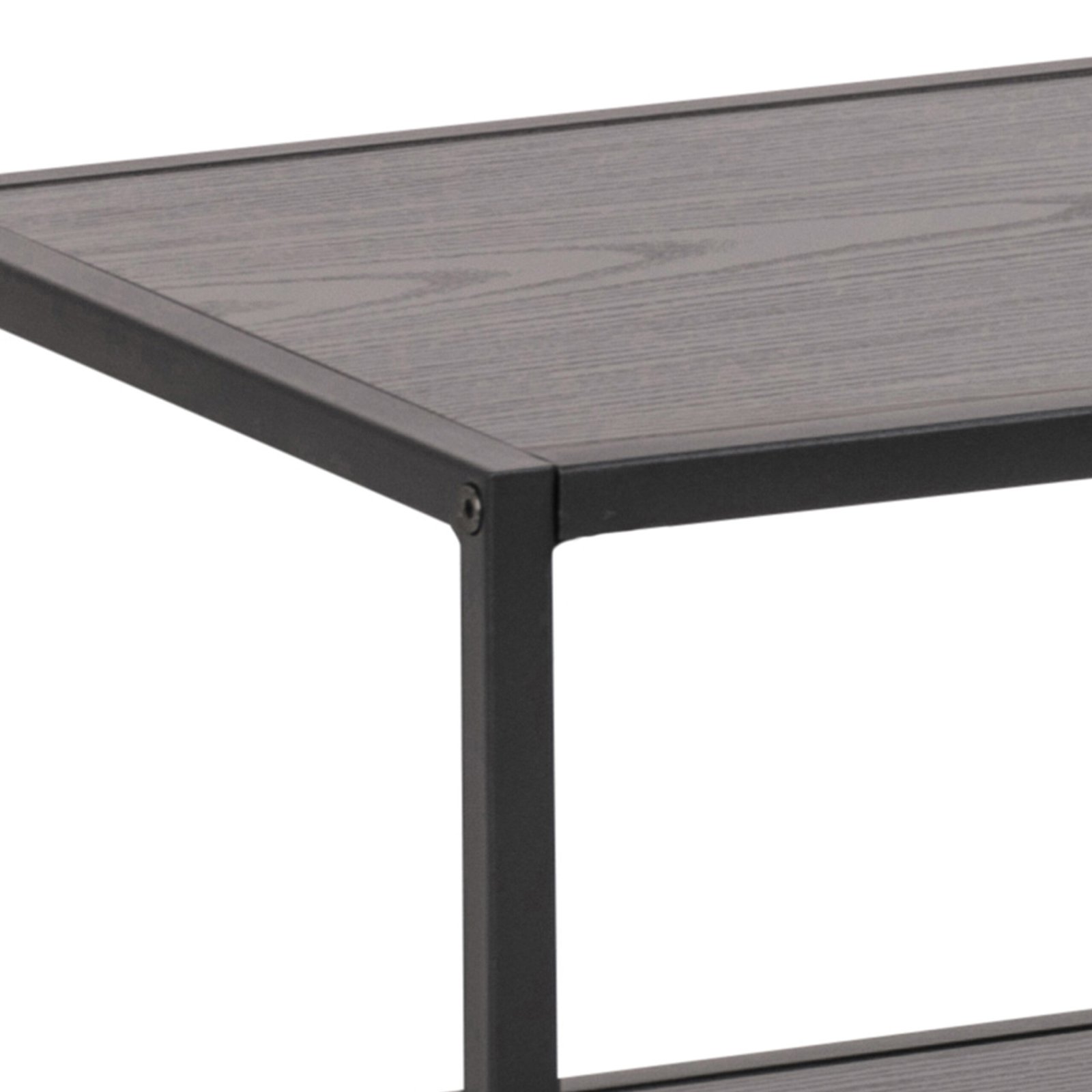 Seaford Black Metal Open TV Unit with 3 Black Shelves - Image 6