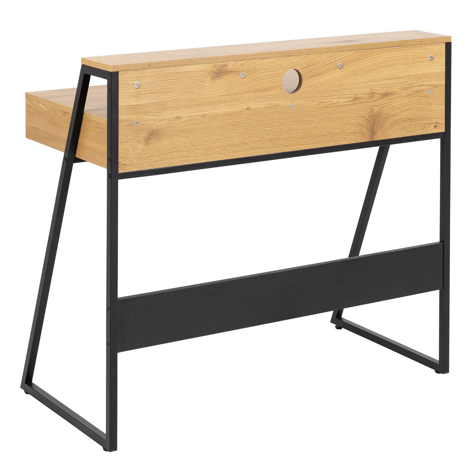 Reece 1 Drawer Office Desk in Oak & Black - Image 4