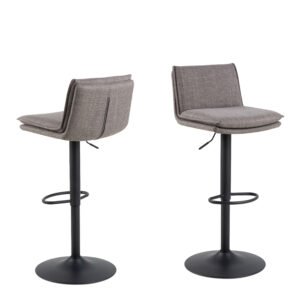 Flynn Swivel Bar Stool with Height Adjustable Function in Light Grey-Brown