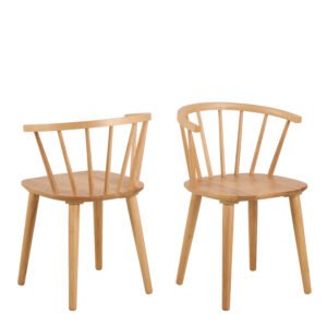 Ida Dining Chair in Oak Set of 2