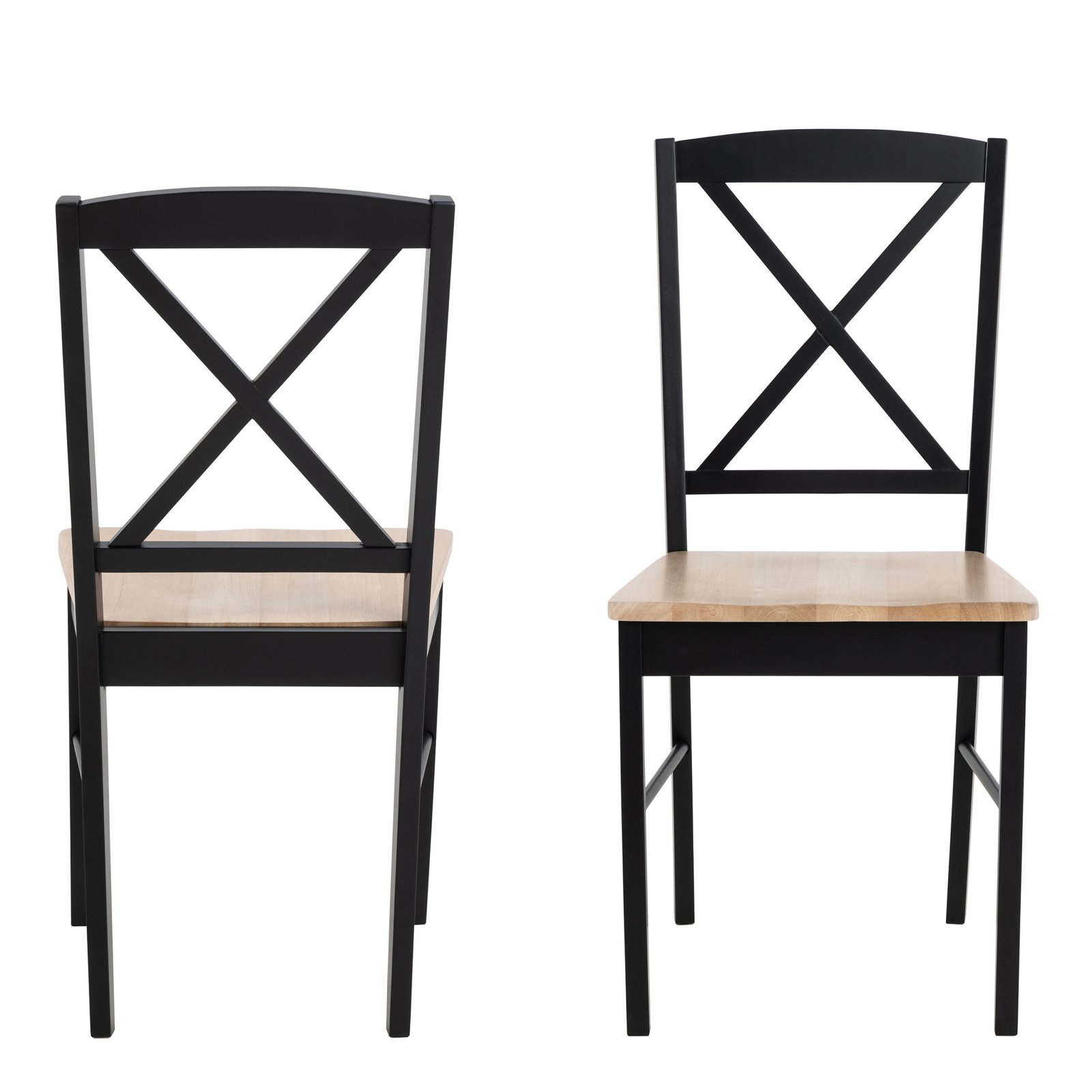 Elvira Dining Chair in Black and Oak Set of 2 - Image 3