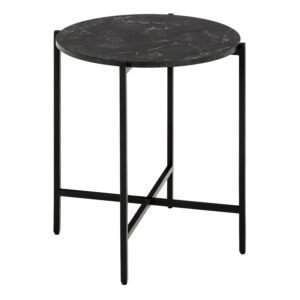 Lamoine Round Side Table in Matt Black
