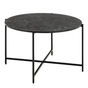 Lamoine Round Coffee Table in Matt Black