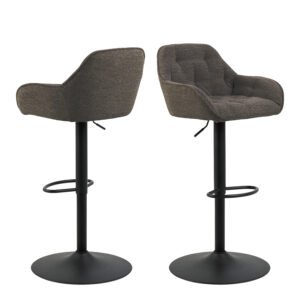 Brooke Swivel Bar Stool with Height Adjustable Function in Taupe Set of 2