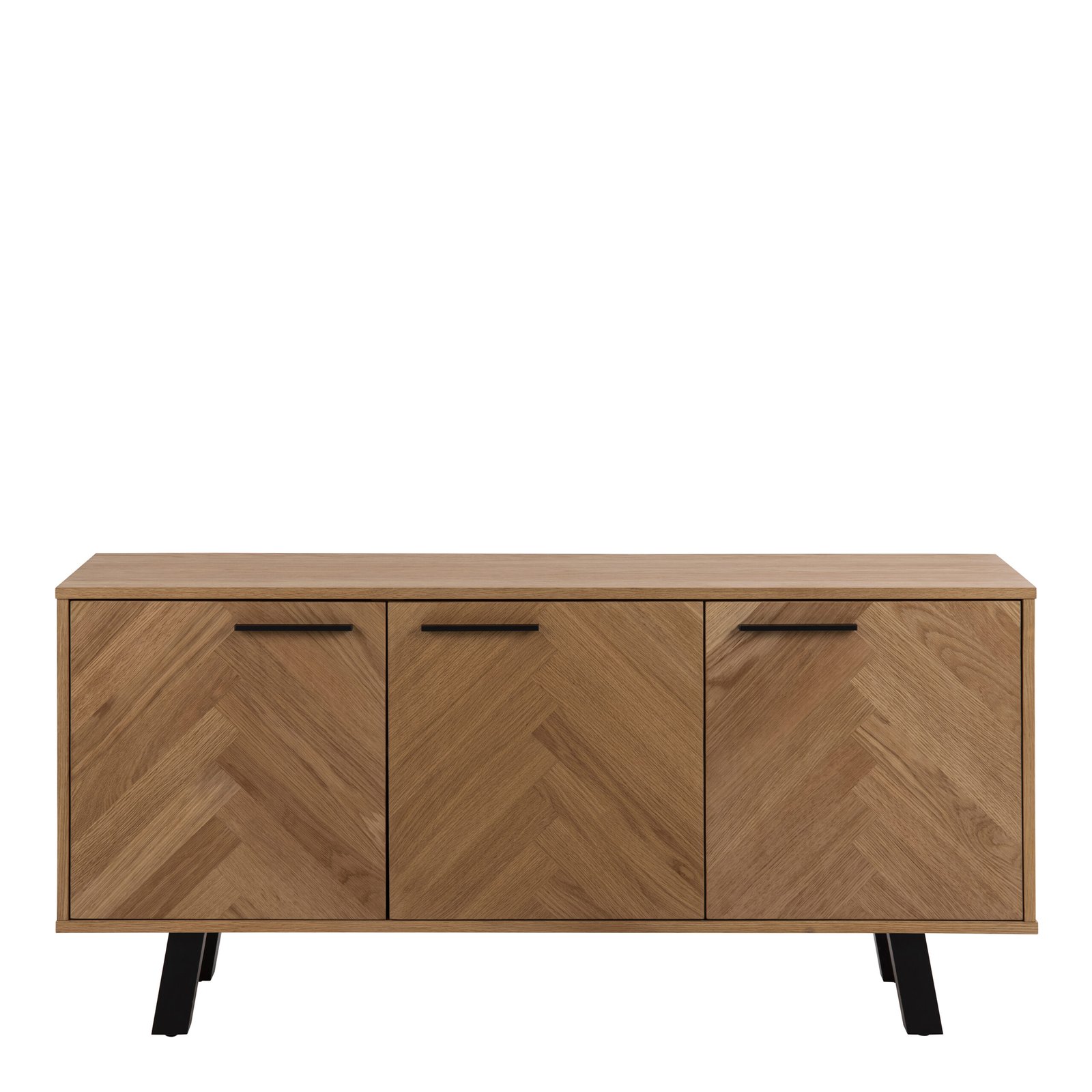 Brighton 3 Door Sideboard in Oak with Herringbone Effect - Image 3