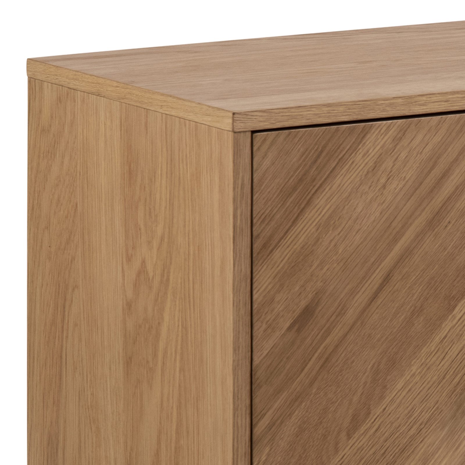 Brighton 3 Door Sideboard in Oak with Herringbone Effect - Image 7