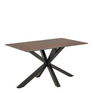 Heaven Dining Table with Ceramic Rusty Brown Top 135cm