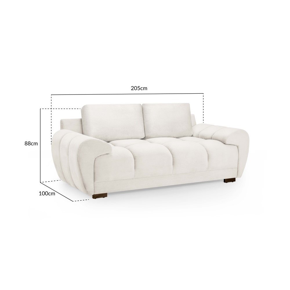 Azzuro Sofa Cream 2 Seater - Image 3