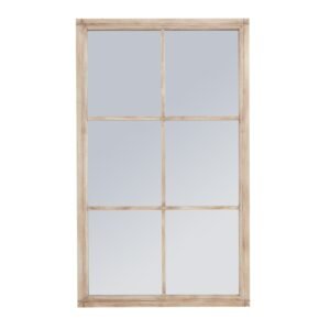 Washed Wood Large Window Mirror