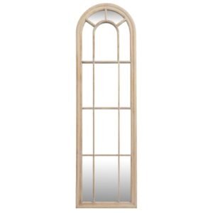 Washed Wood Tall Arched Window Mirror