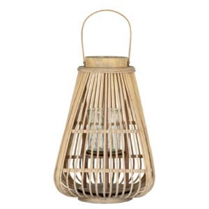 Large Peardrop Wicker Lantern With Glass Holder