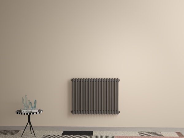 Wall-Mounted Horizontal Radiator, White and Anthracite Cast Iron Style, Column Design for Bathroom, Kitchen, Living, and Dining Rooms (600 x 830) - Image 2