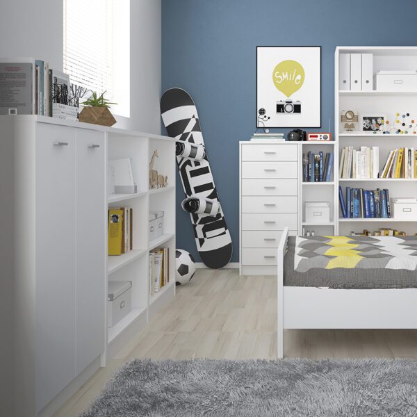 4 You Medium Wide Bookcase In Pearl White - Image 4