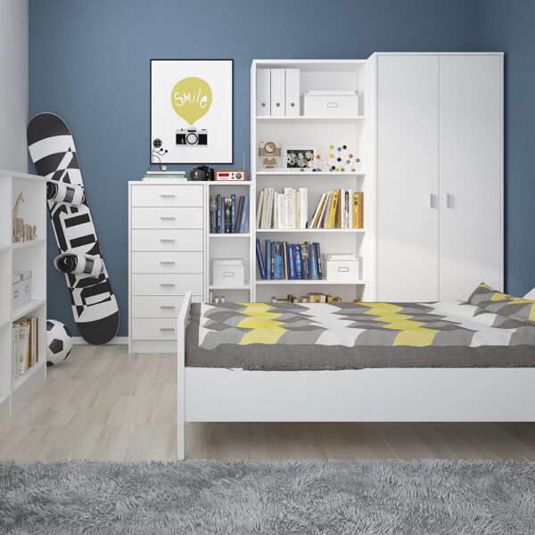 4 You Tall Narrow Bookcase in Pearl White - Image 2