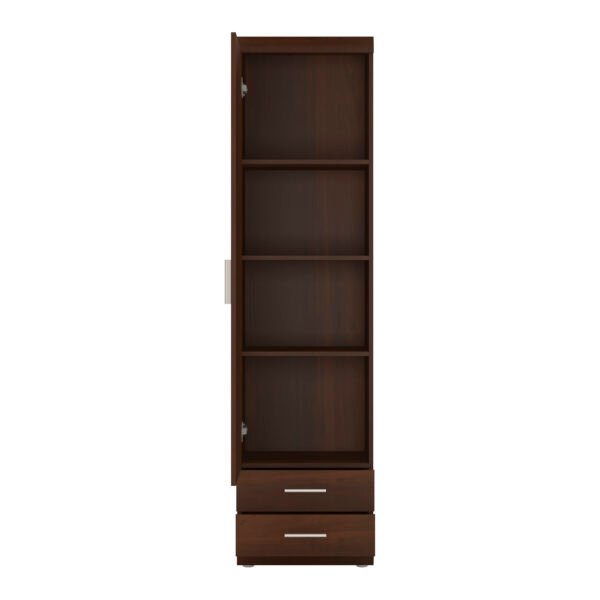 Imperial Tall 1 Door 2 Drawer Narrow Cabinet in Dark Mahogany Melamine - Image 3