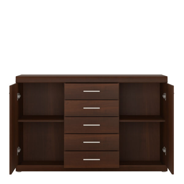 Imperial 2 Door 5 Drawer Sideboard in Dark Mahogany Melamine - Image 2