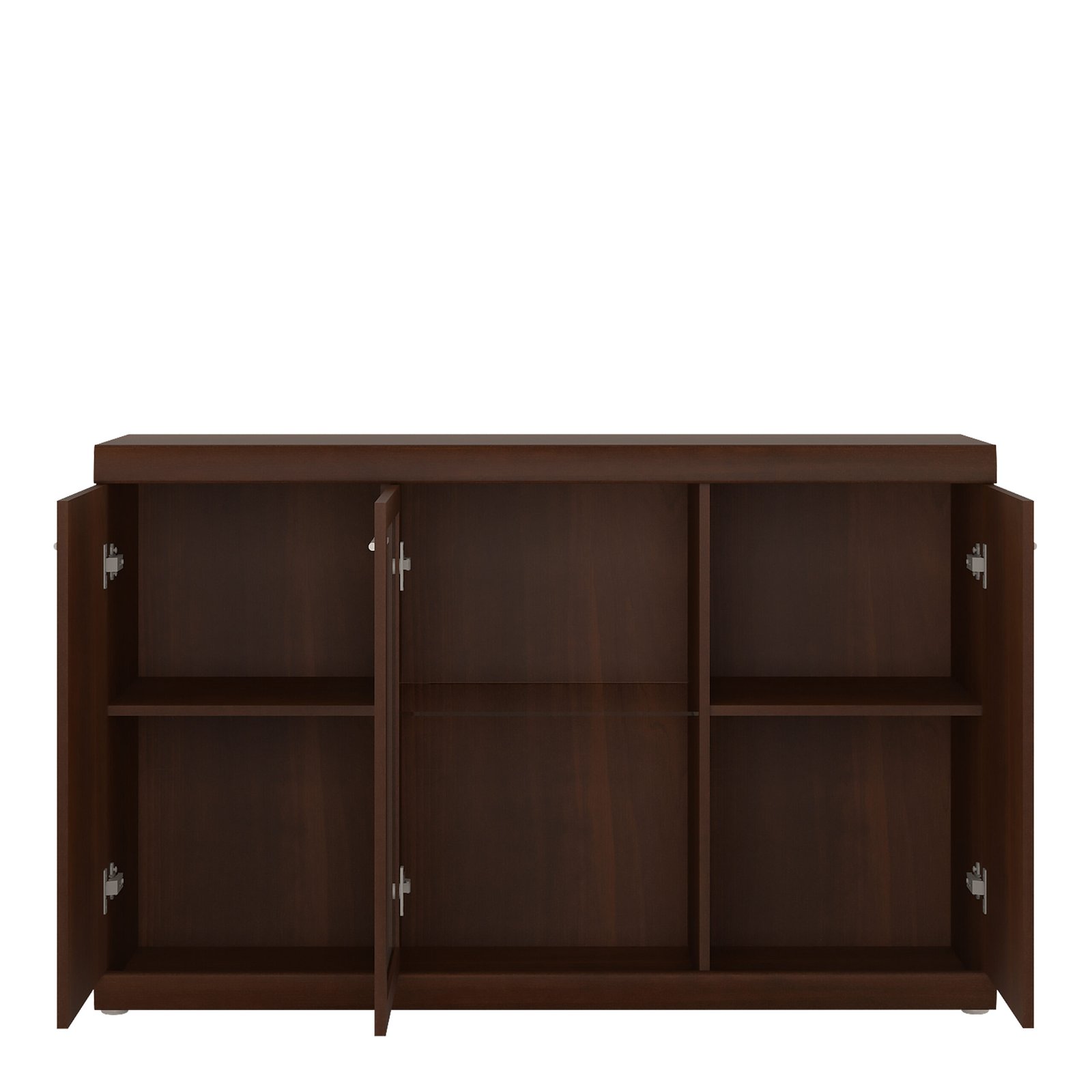 Imperial 3 Door Glazed Sideboard in Dark Mahogany Melamine - Image 3