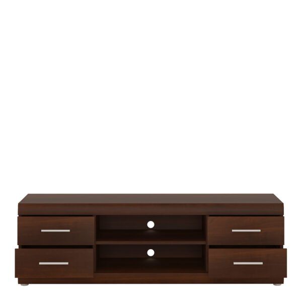 Imperial Wide 4 Drawer TV Cabinet in Dark Mahogany Melamine - Image 3