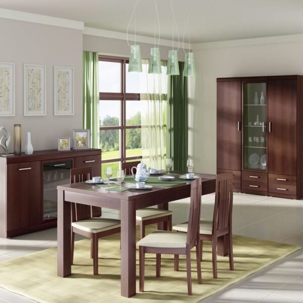 Imperial Tall 1 Door 2 Drawer Narrow Cabinet in Dark Mahogany Melamine - Image 2